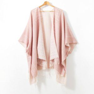 Gentle Fawn Hermosa Fringed Kimono Blush Cardigan Size M/L